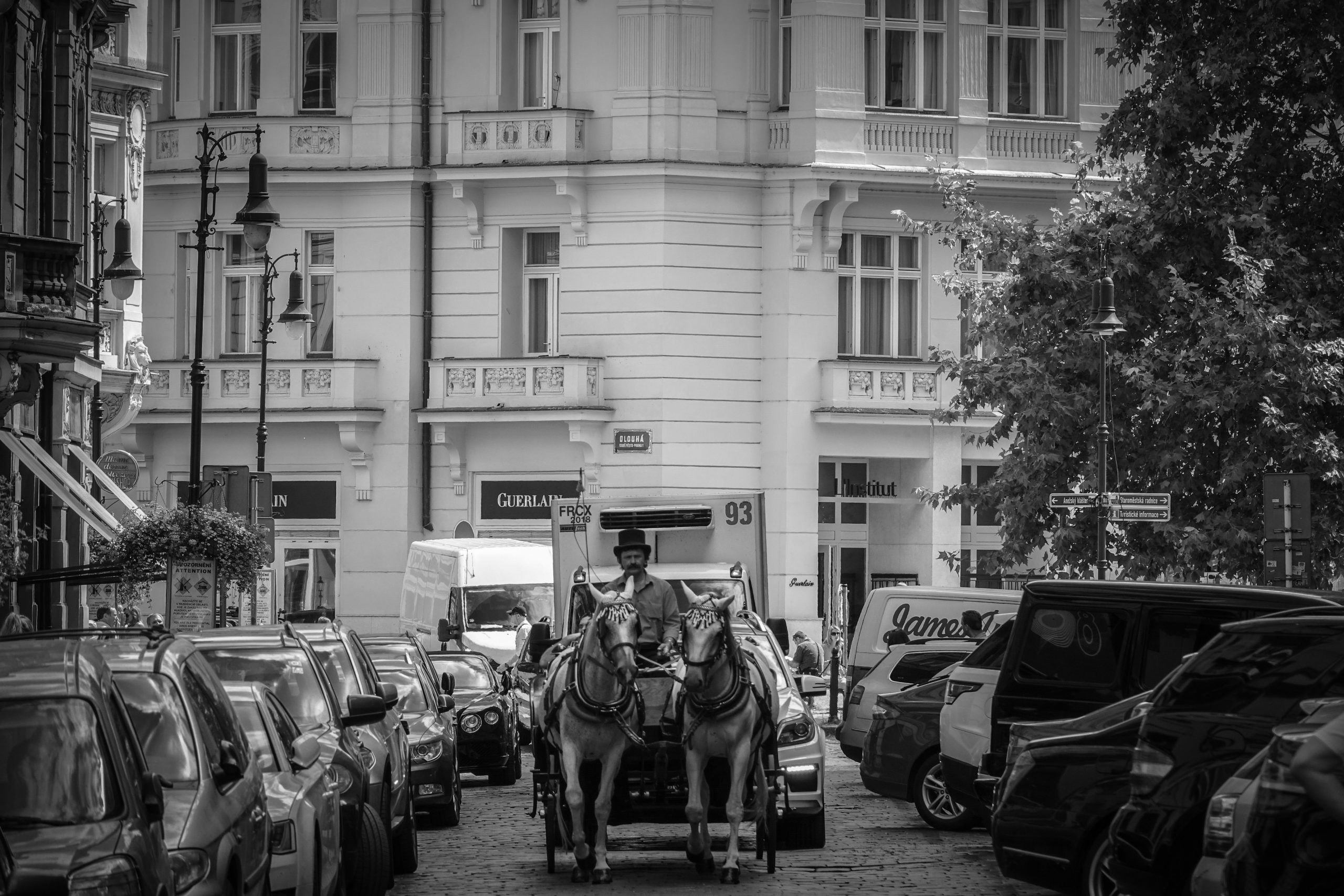 Calèche à deux chevaux à Prague
