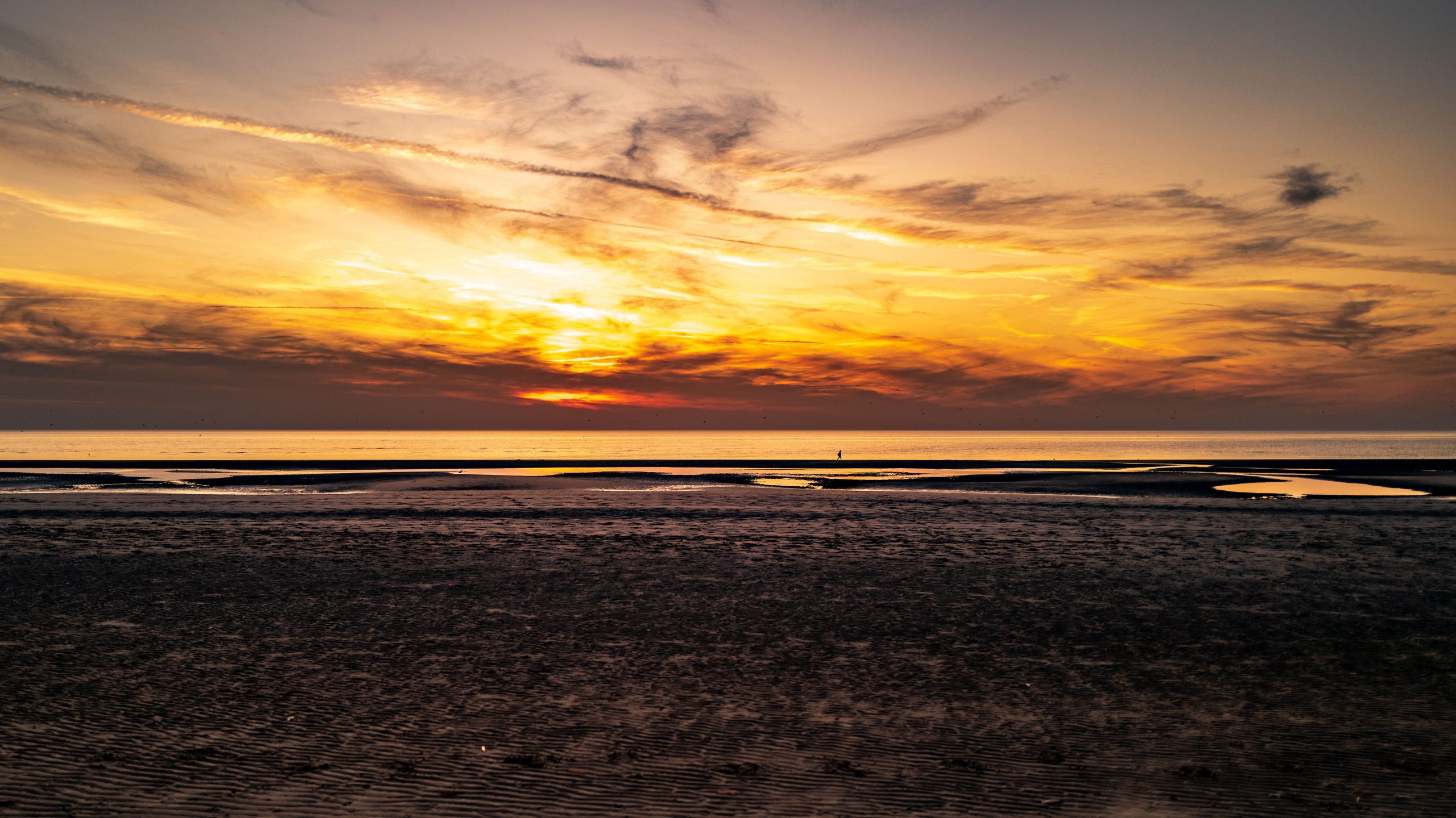 Coucher de soleil sur plage