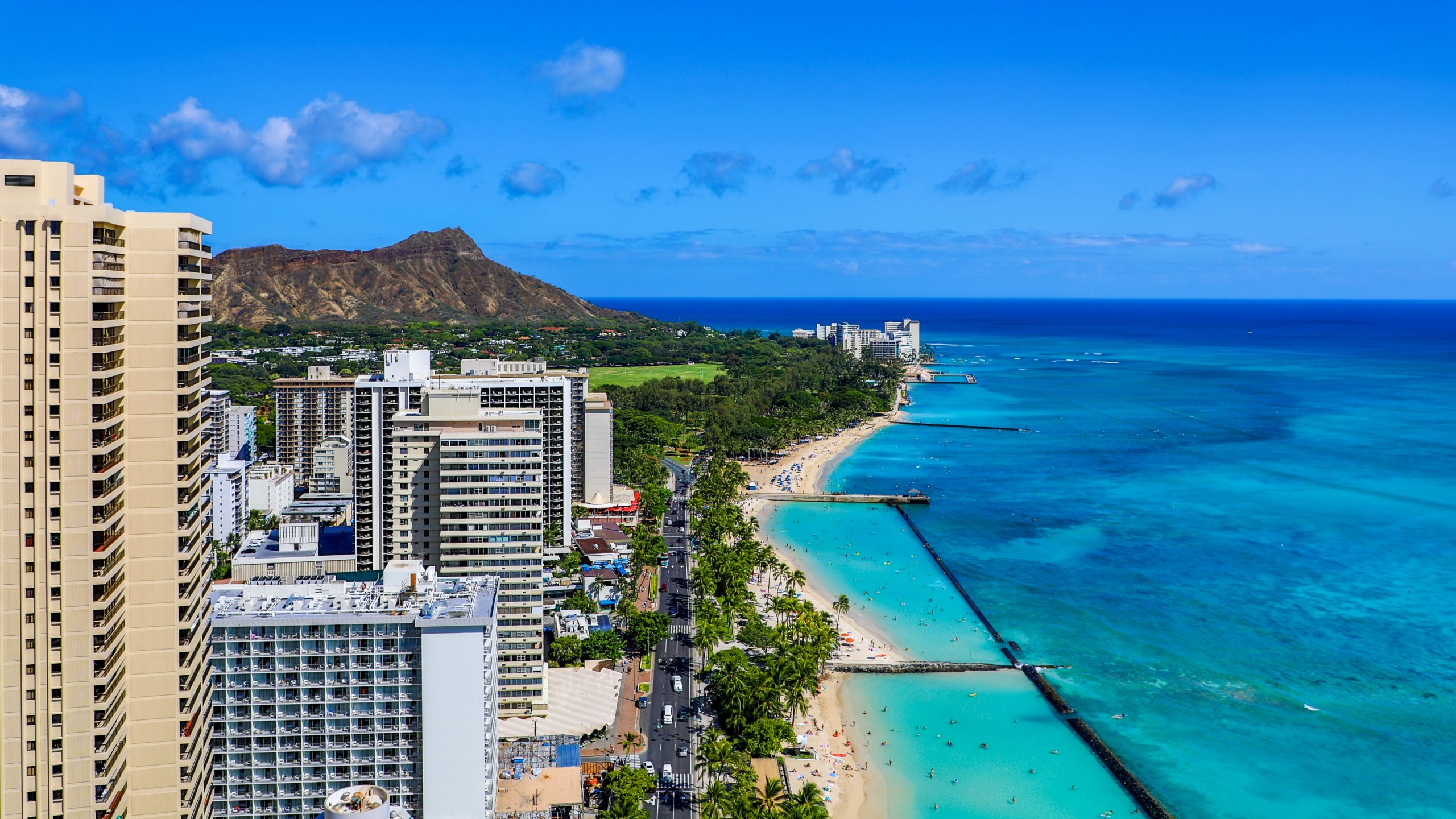 Plage de Waikiki et Diamond Head