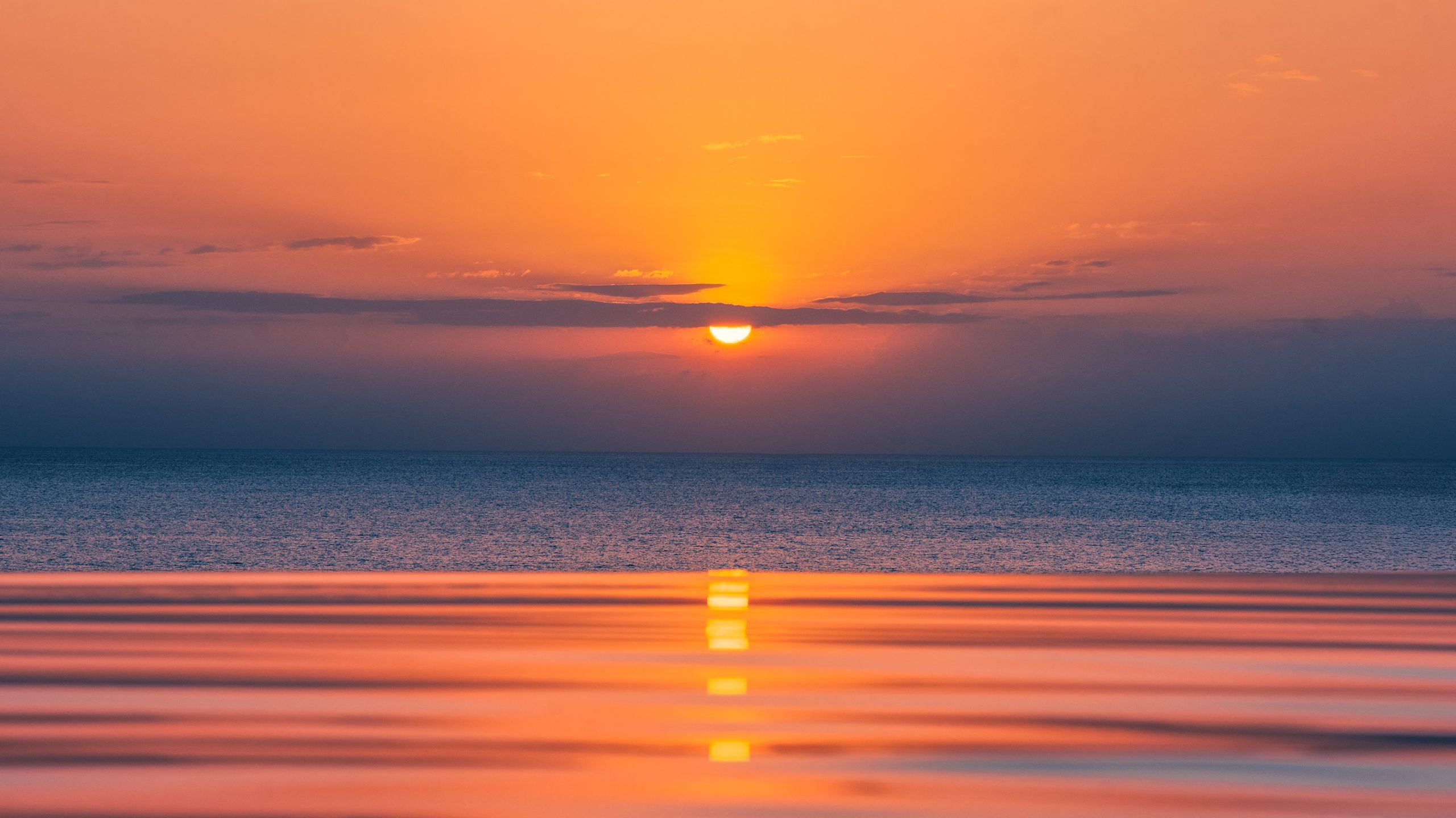 Coucher de soleil sur la mer