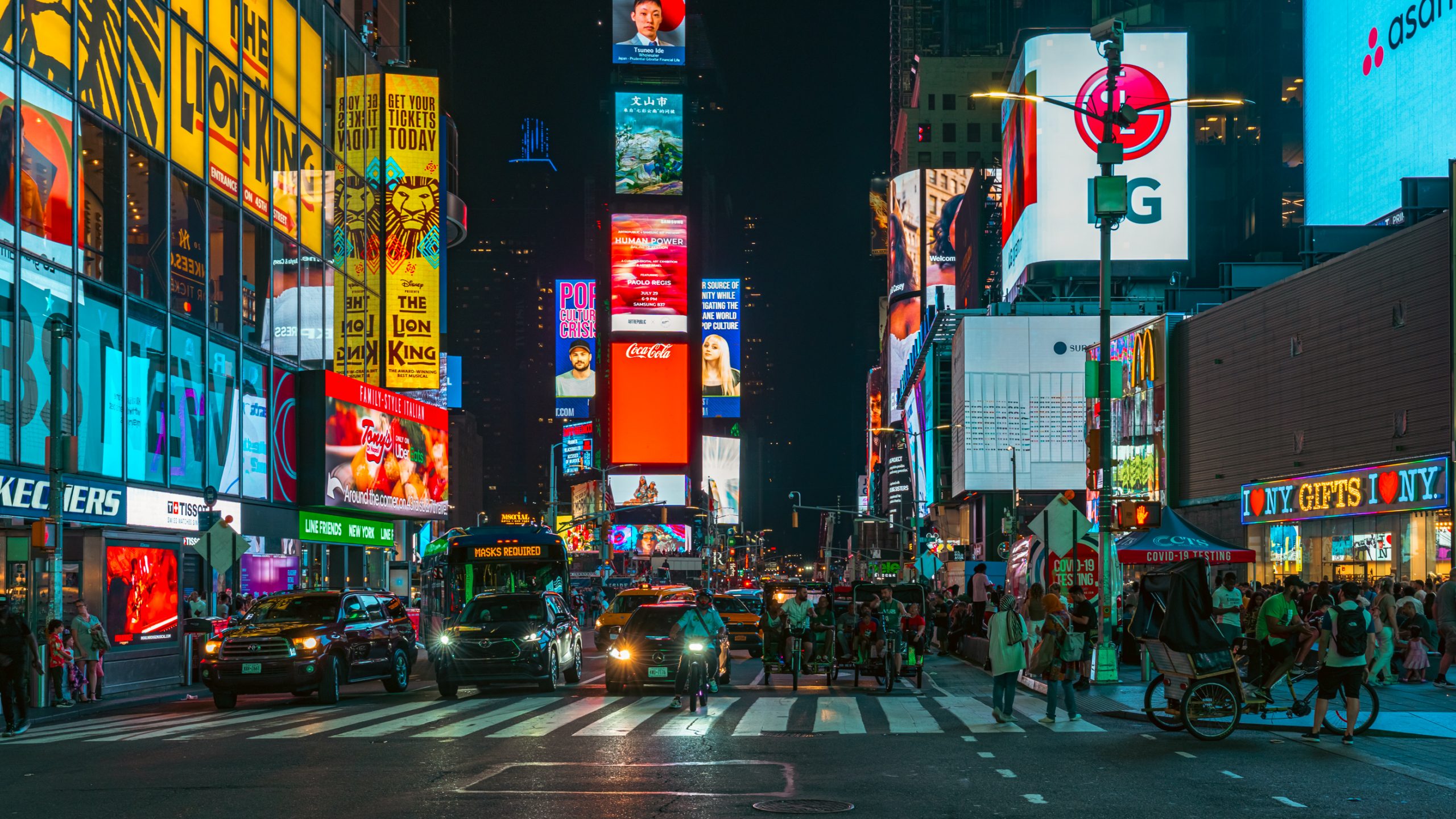 Nuit animée à Times Square