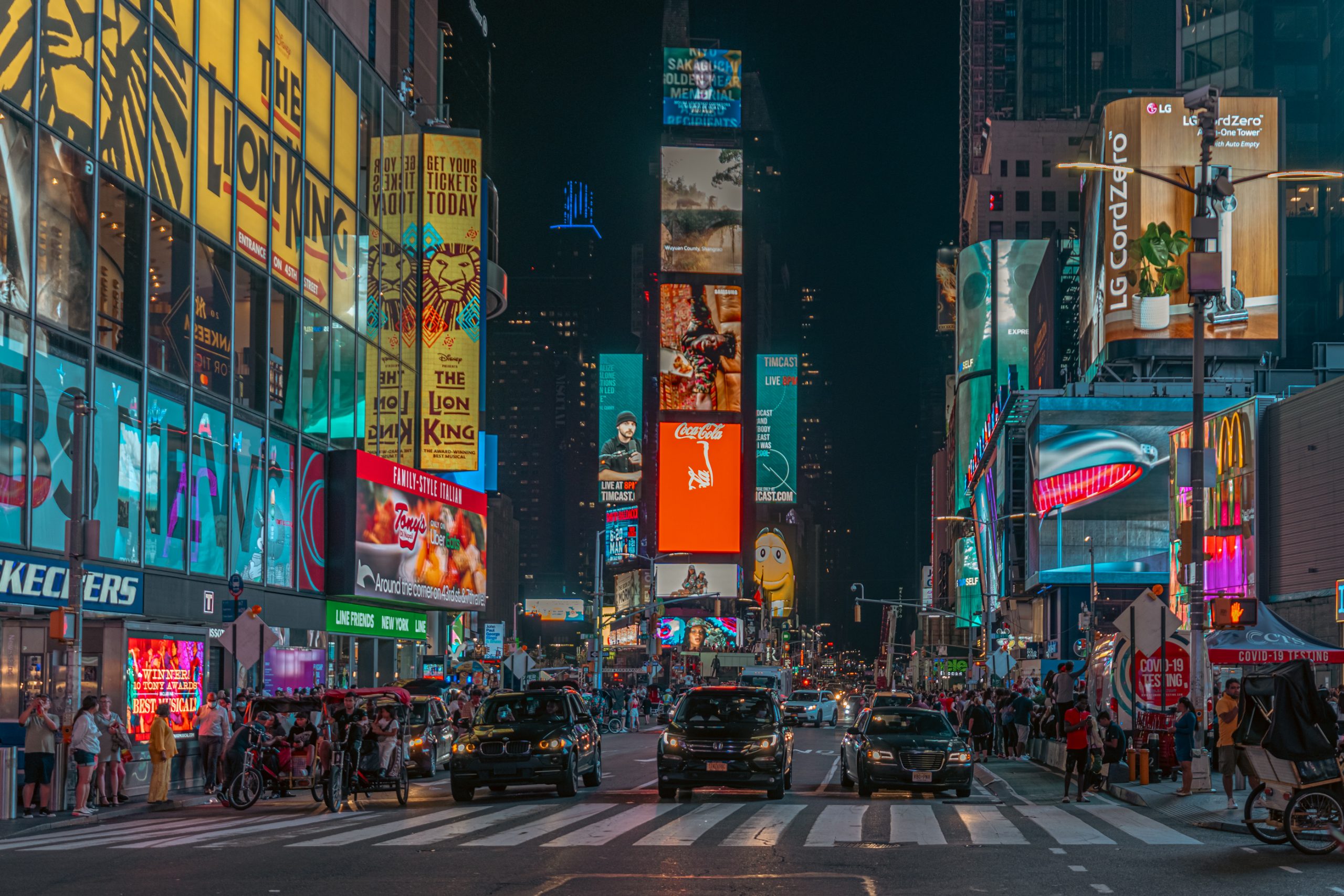 Nuit illuminée à Times Square