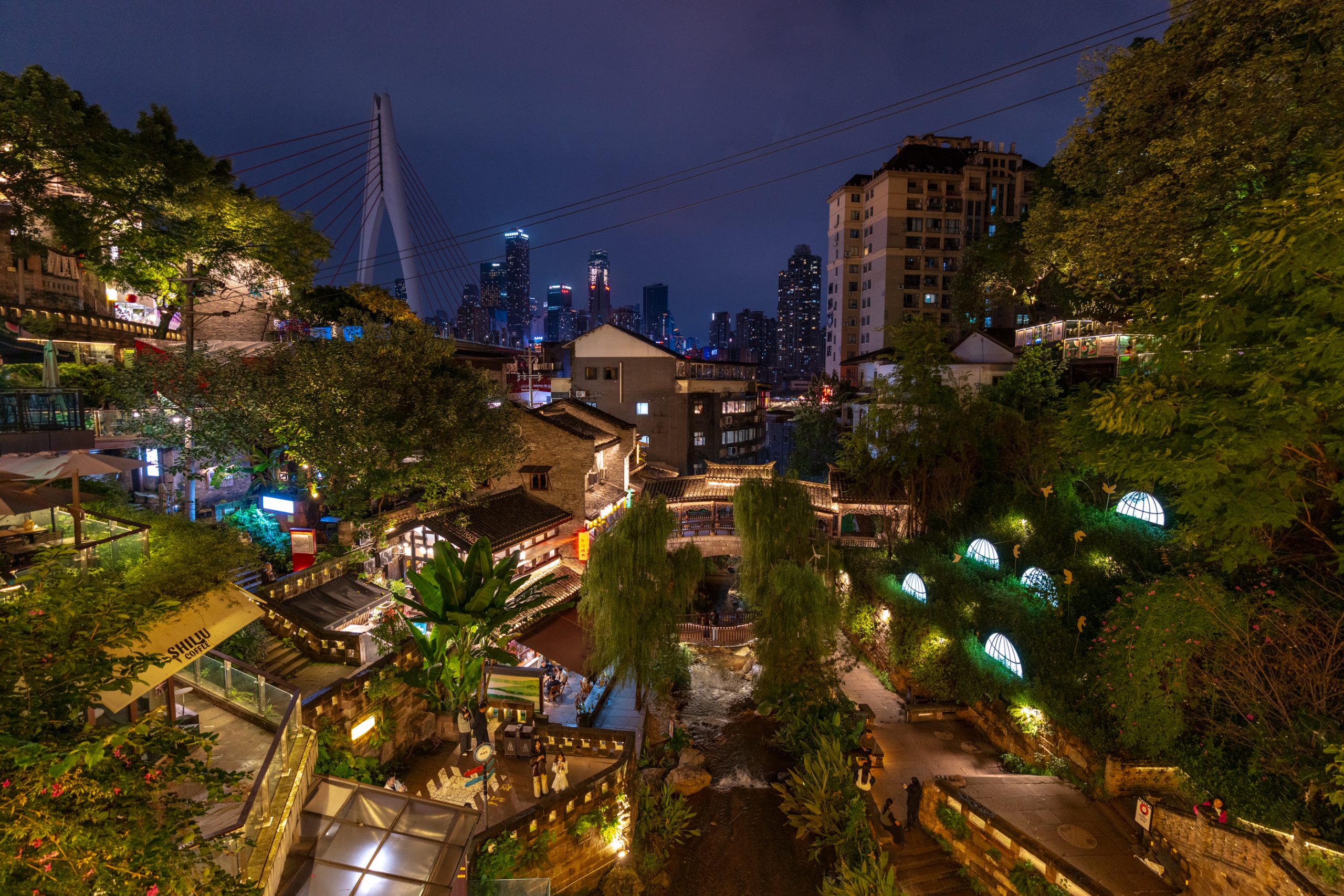 Panorama nocturne de Hongyadong