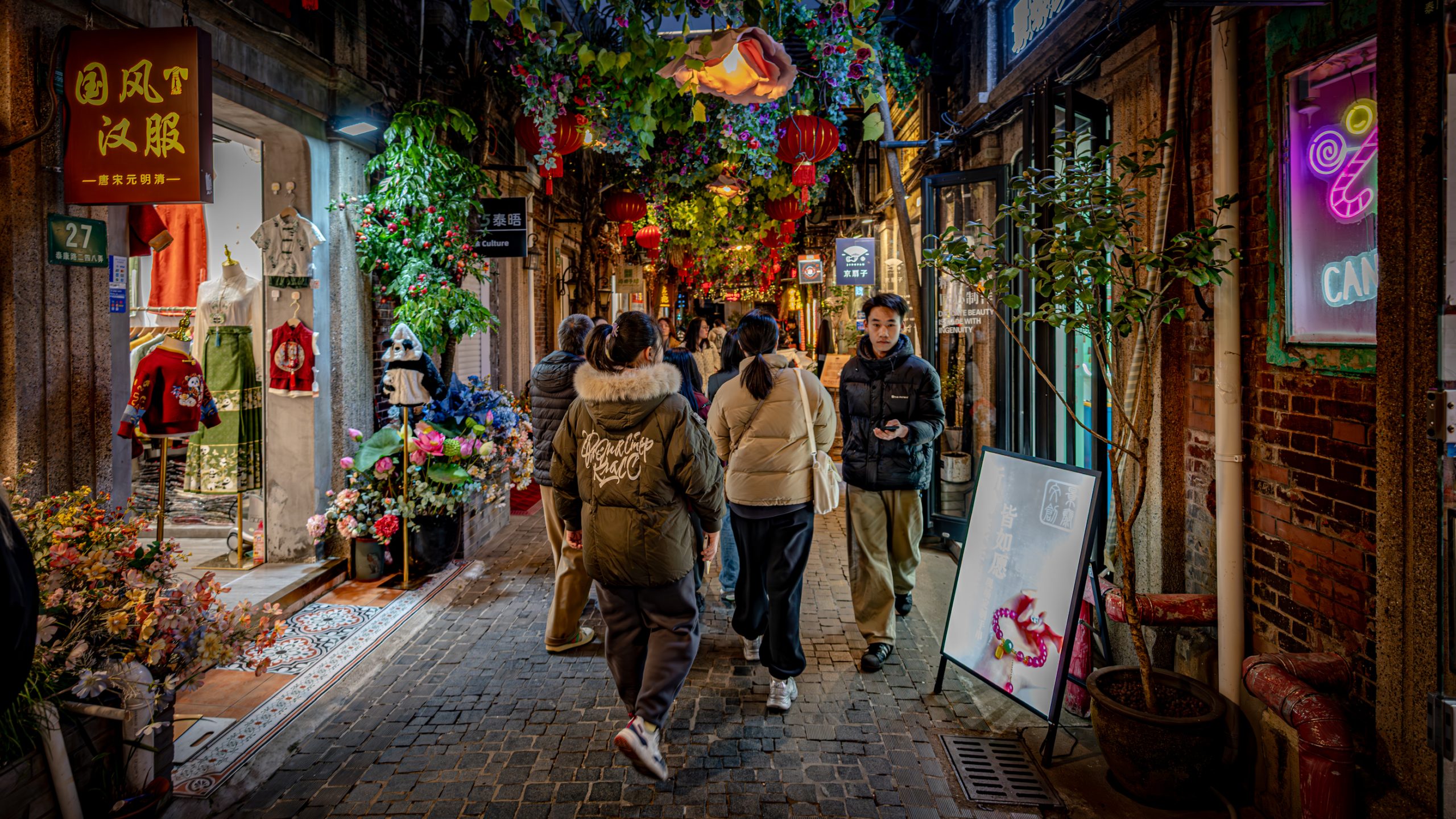 Ruelle de boutiques de Hanfu