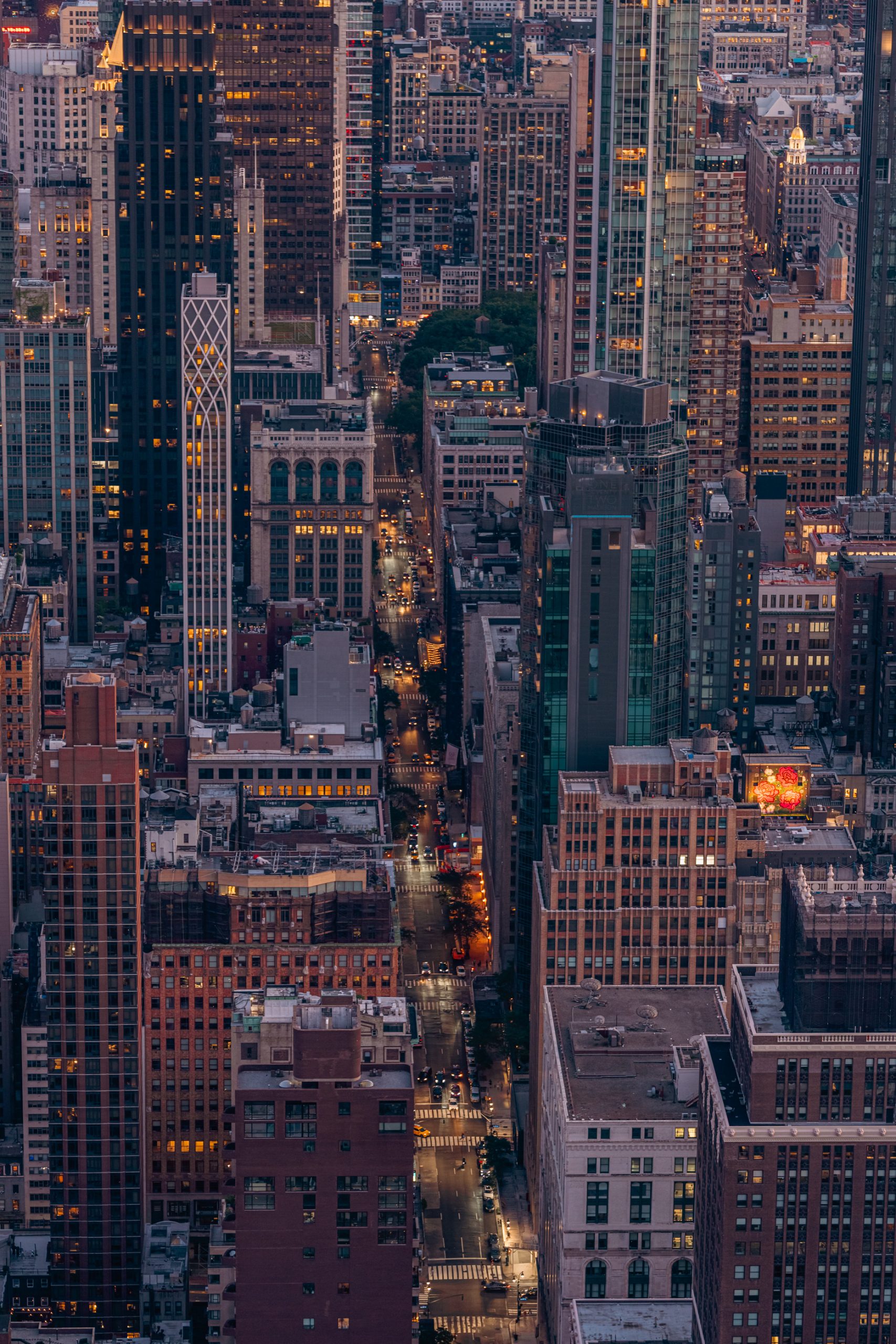 Vue Aérienne de Midtown Manhattan