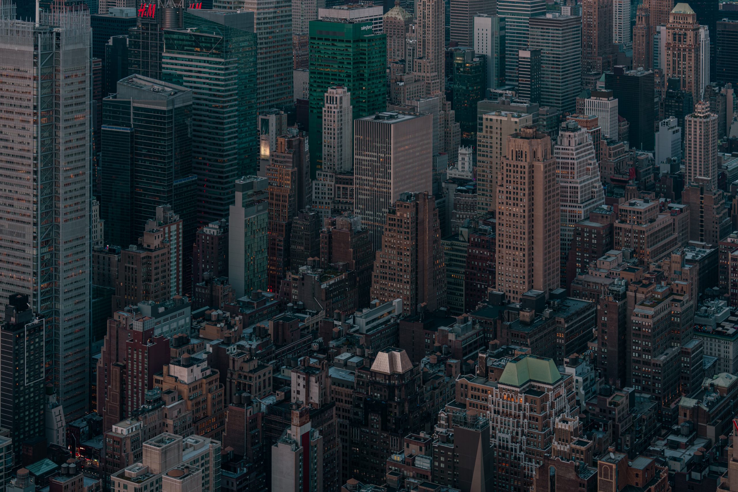 Vue Aérienne de Midtown Manhattan