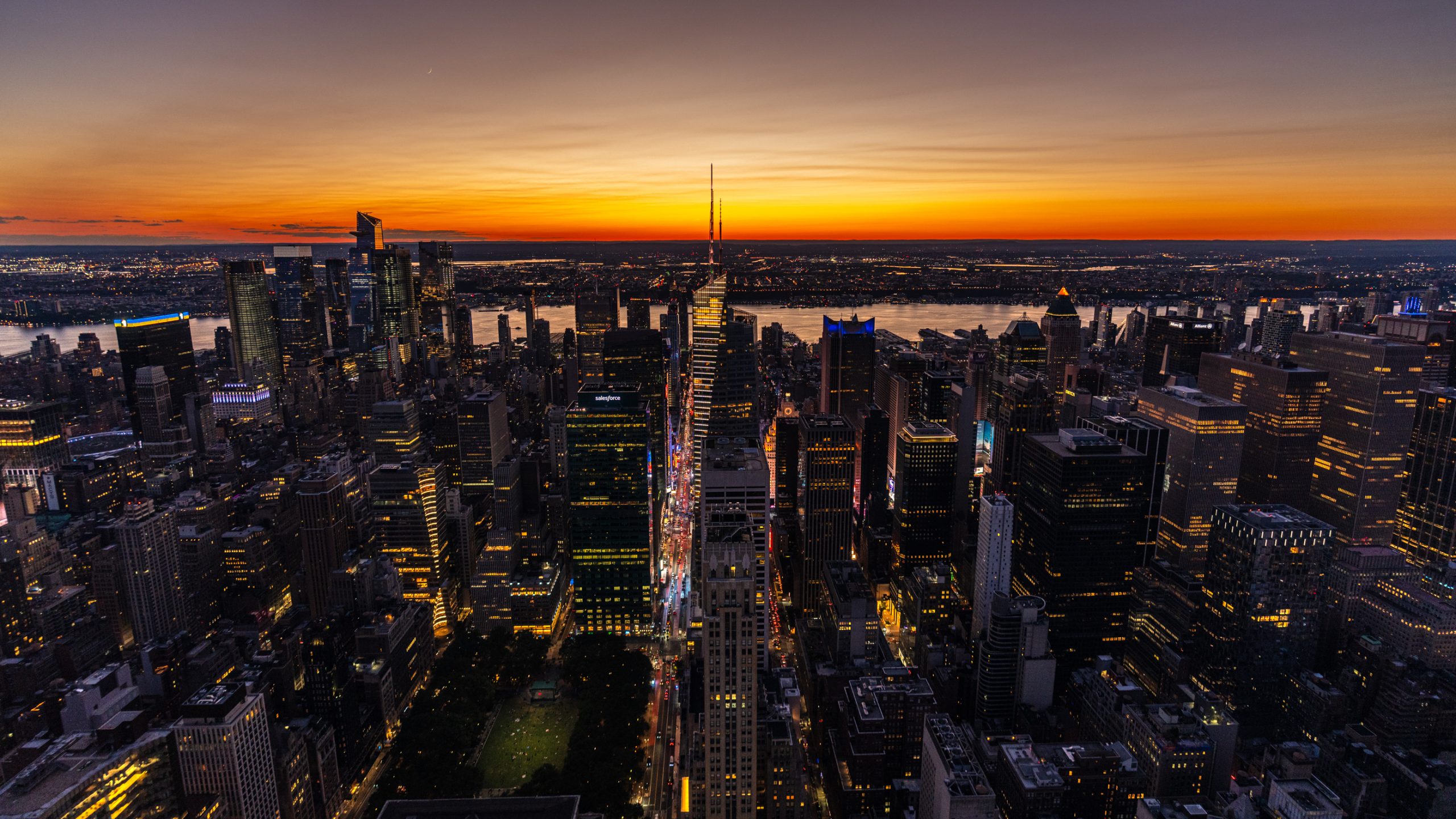 Vue crépusculaire de Manhattan