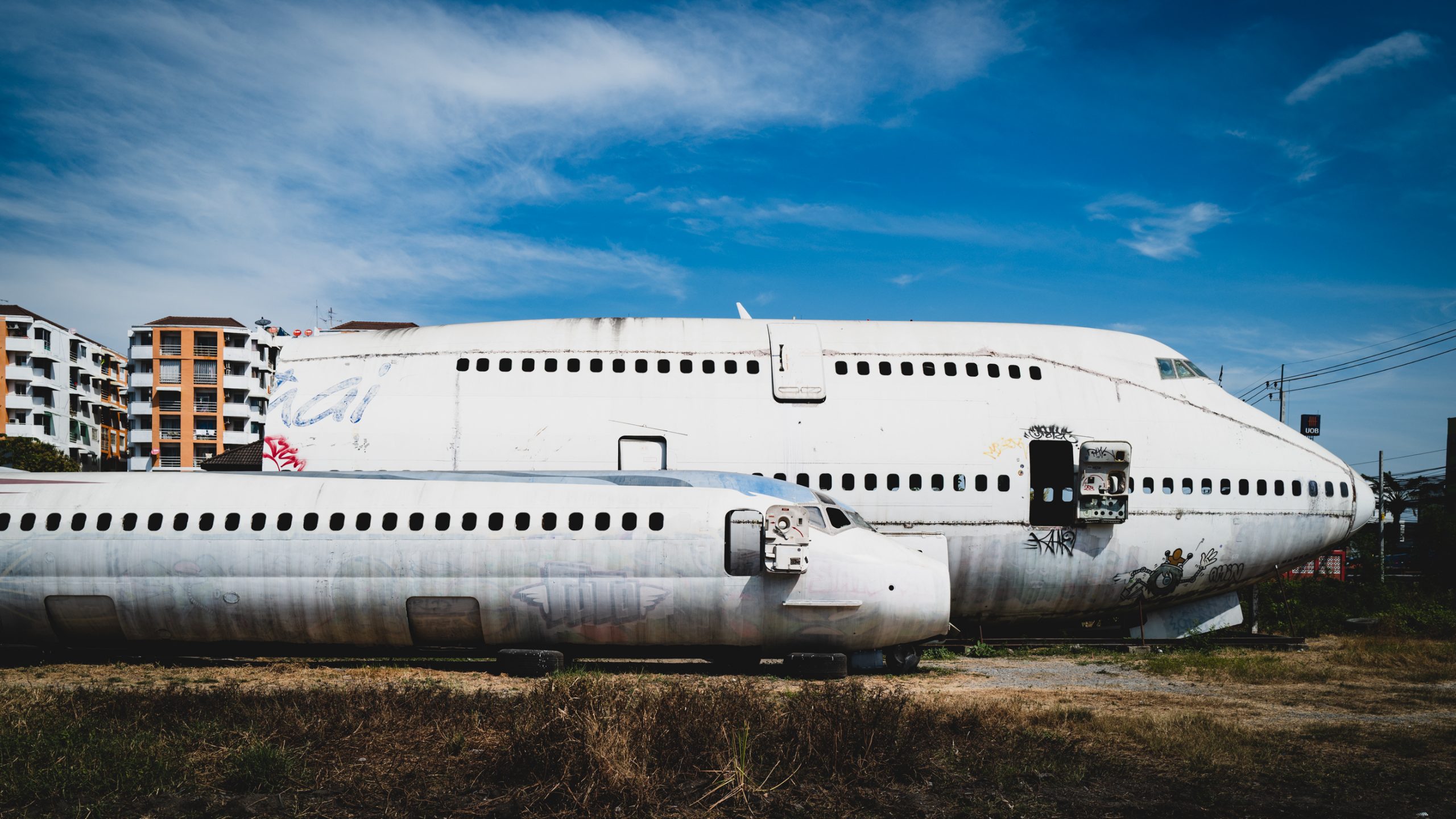 Fuselage abandonné de Boeing 747