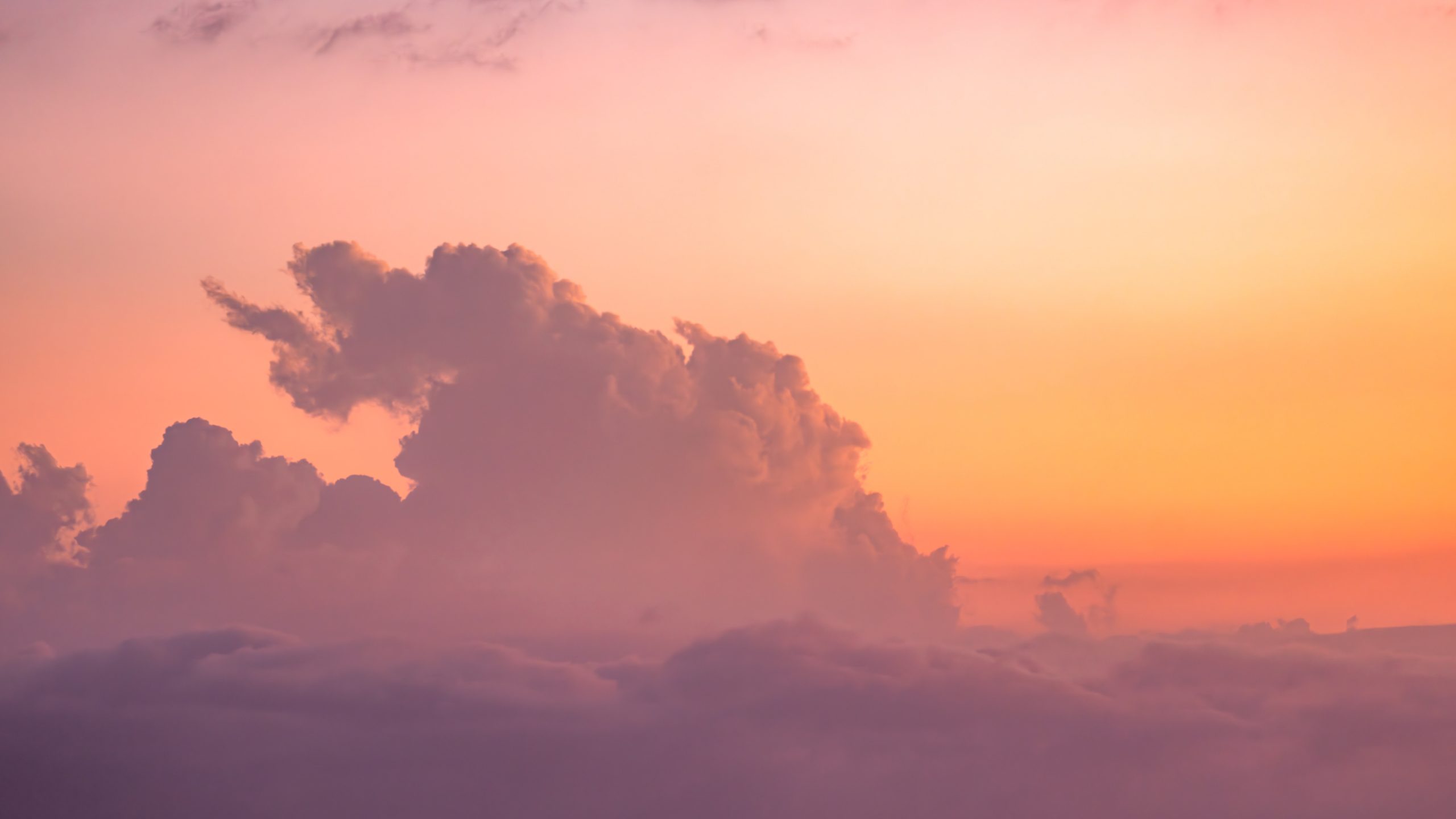 Nuages Cumulus Crépusculaire Rosés