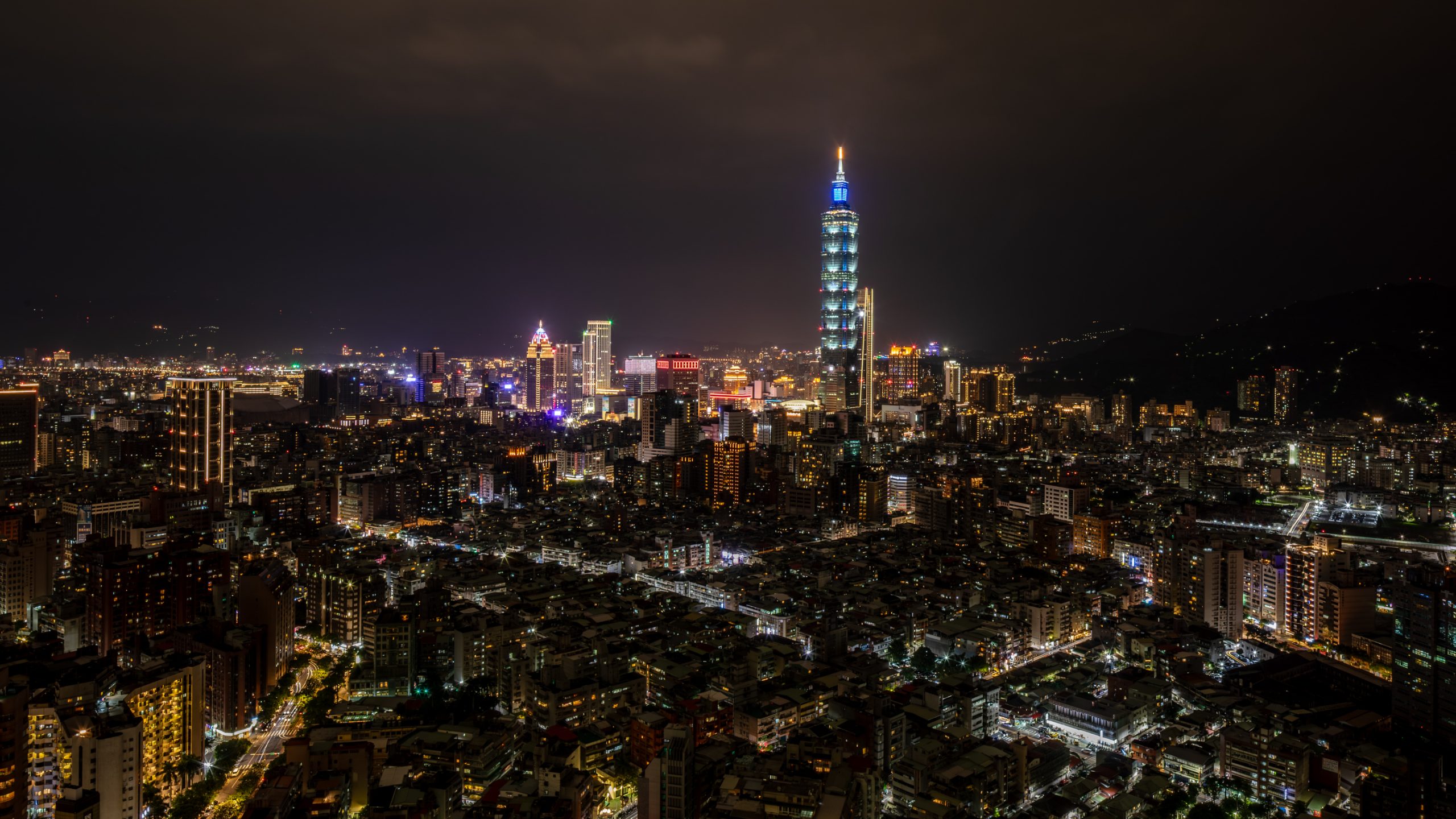 Panorama nocturne de Taipei 101