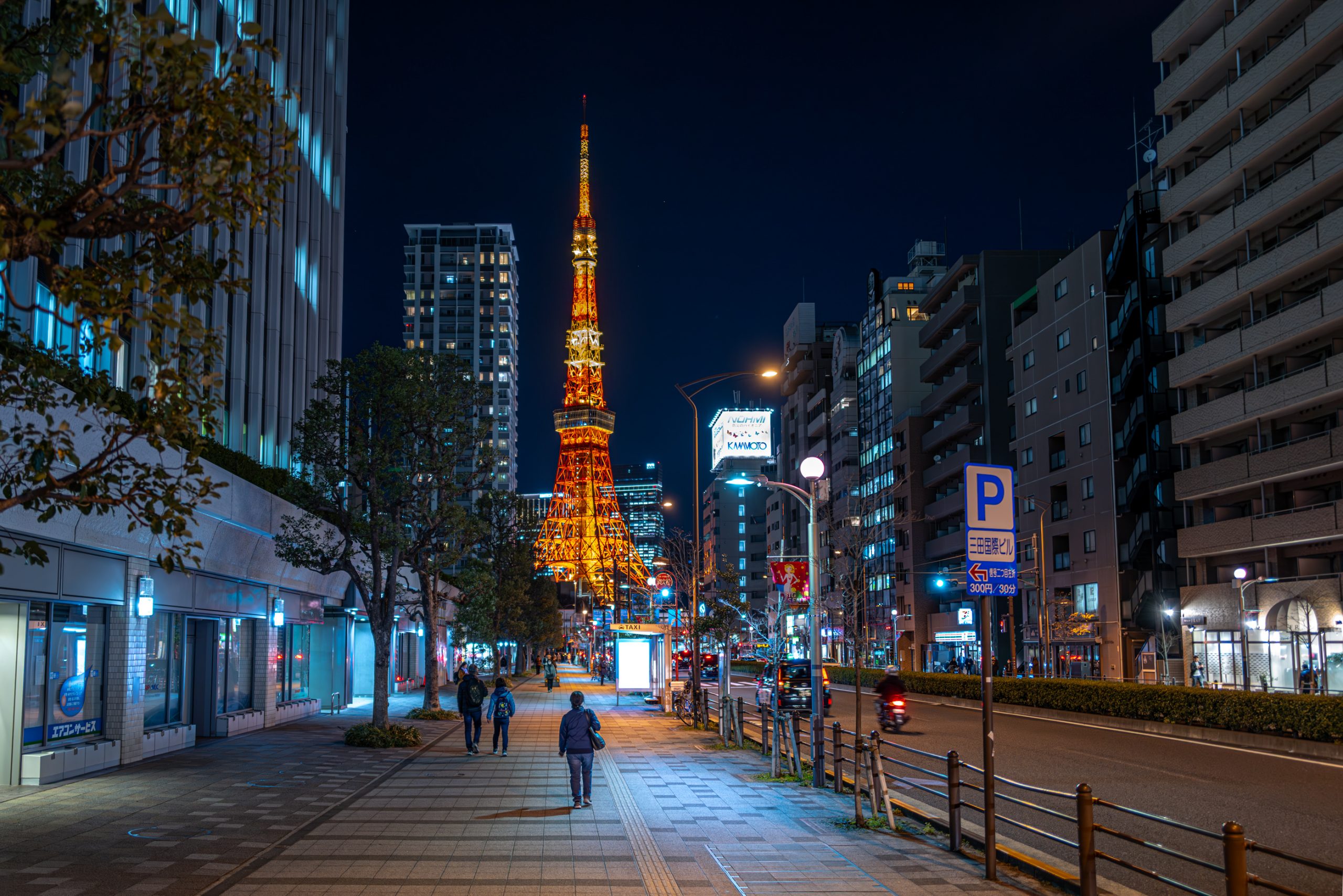Perspective nocturne sur Tokyo Tower