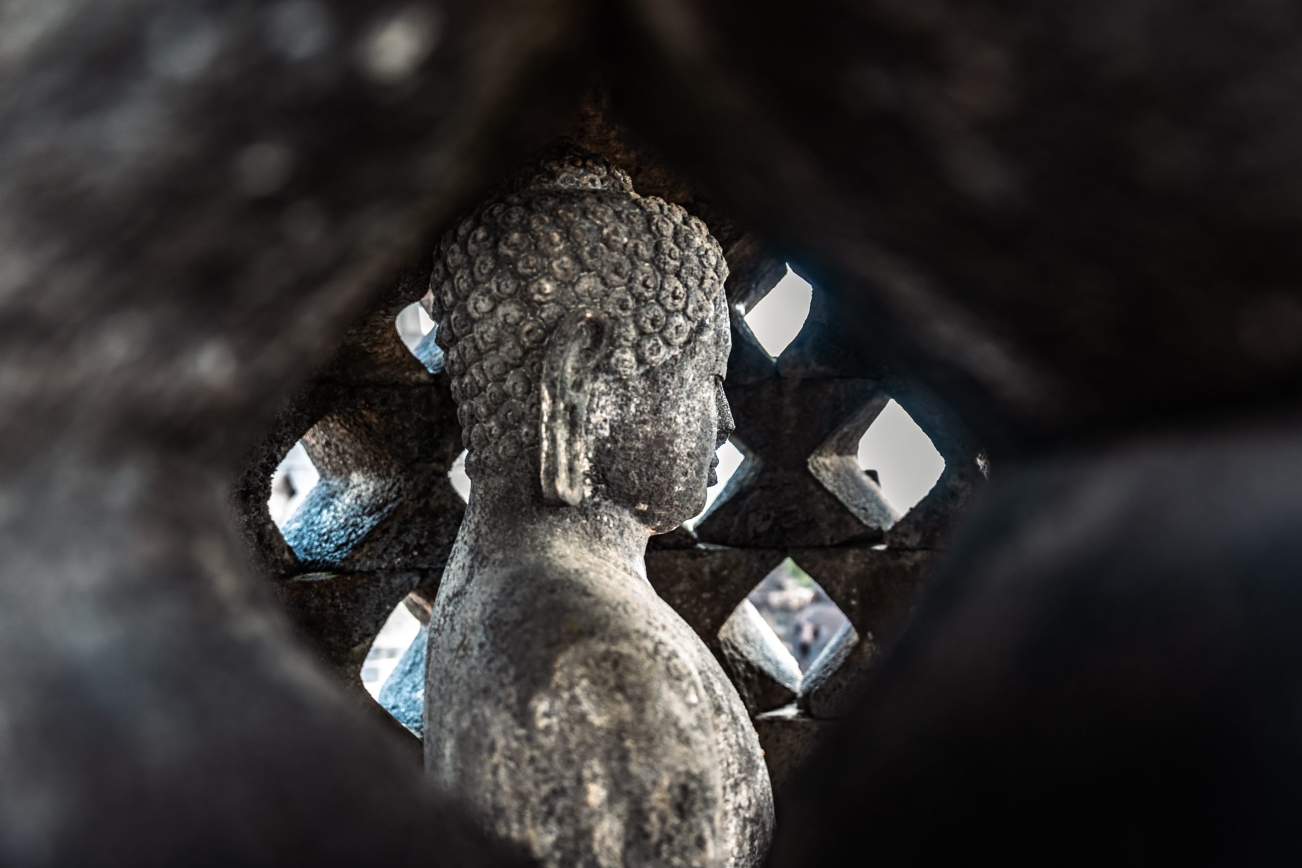 Profil de Bouddha à Borobudur