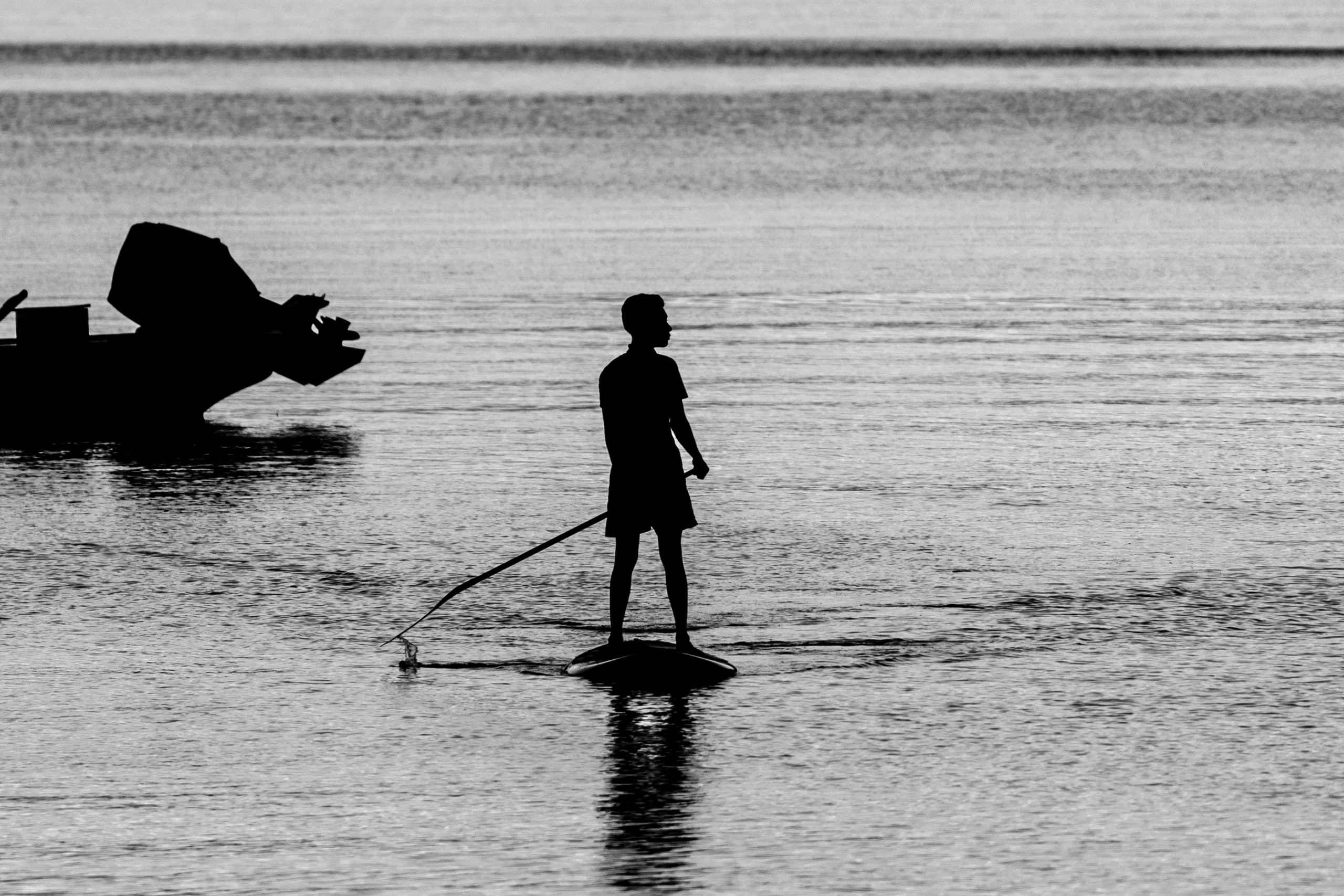Stand-up paddle en mer calme