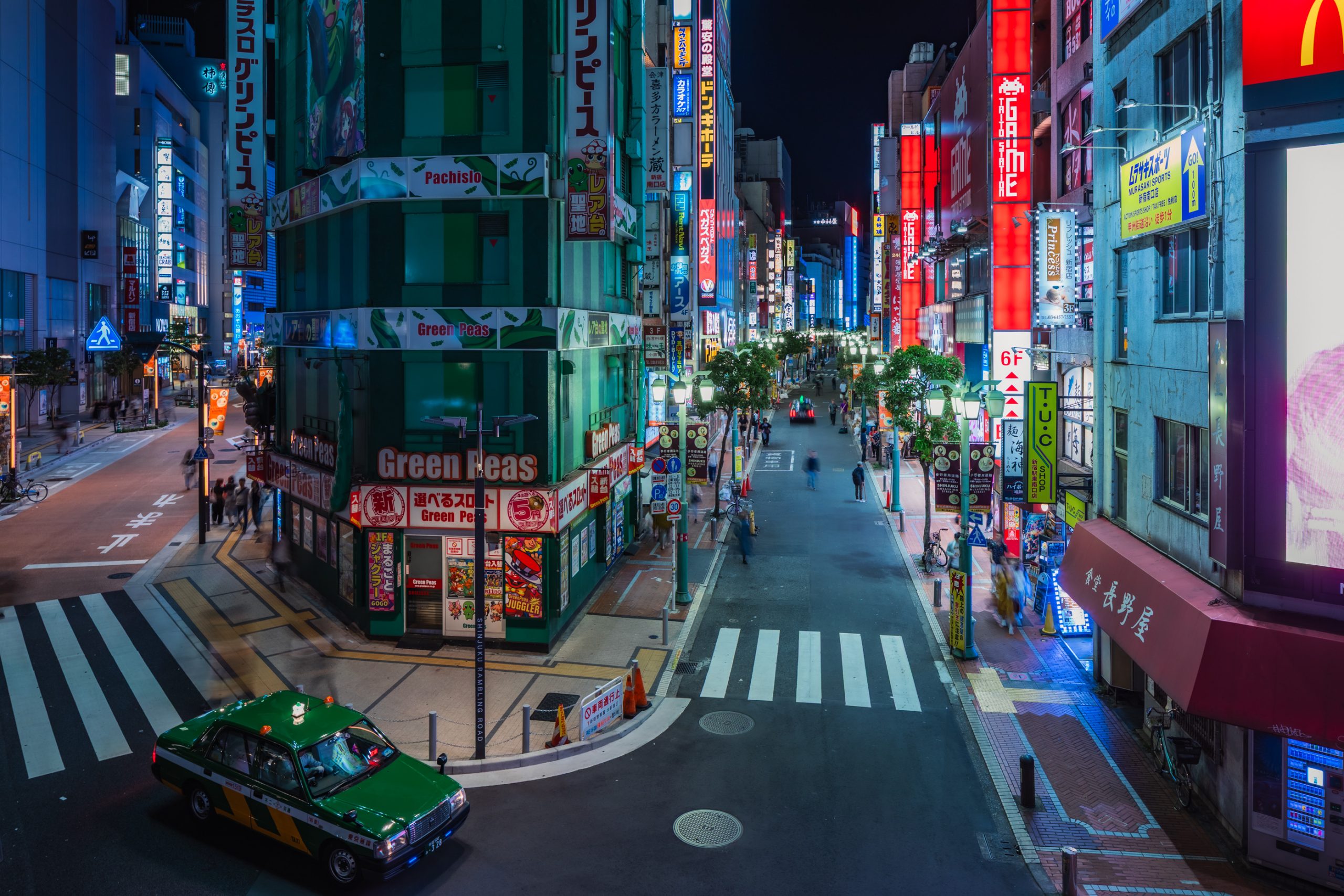 Taxi vert à Kabukicho