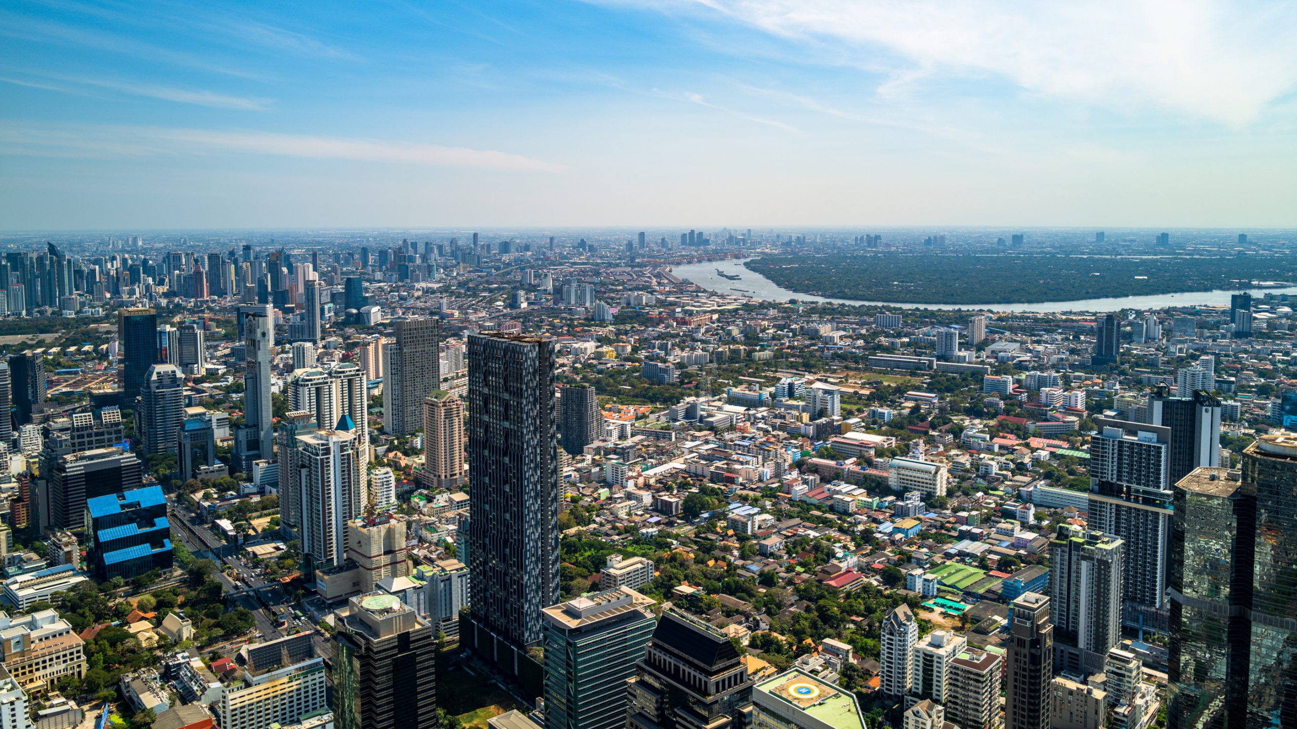 Vue aérienne de Bangkok