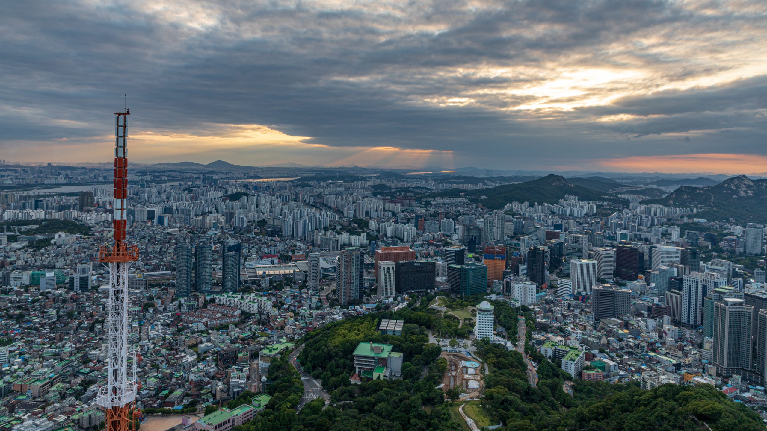 Vue aérienne de Séoul