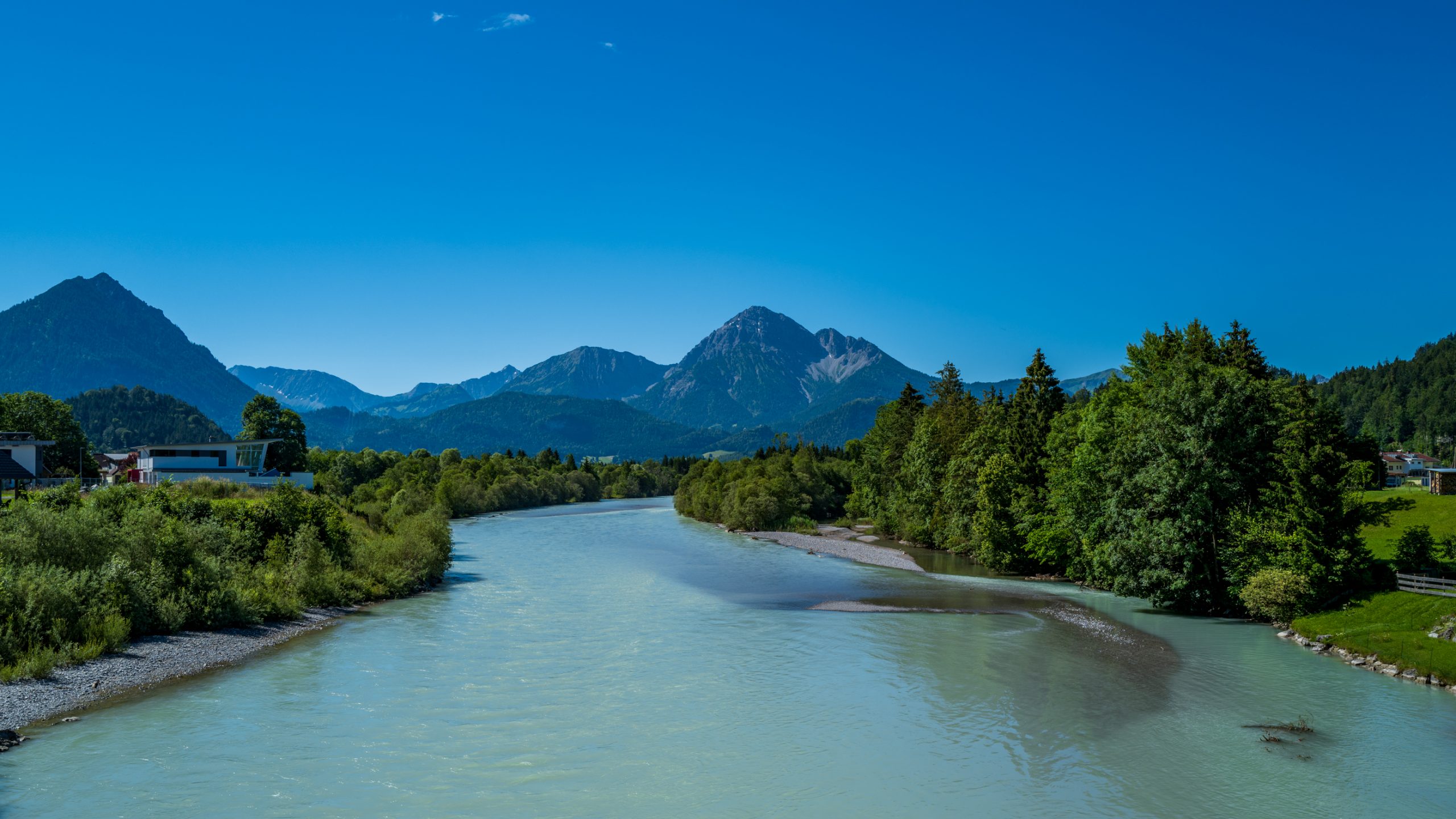 Rivière Lech et Alpes d’Ammergau